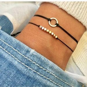 2pc Minimalist Circle Adjustable Bracelet Set
